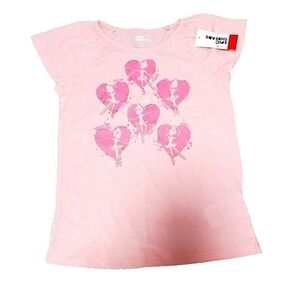 Pink ballerina hearts graphic tee 6X NEW